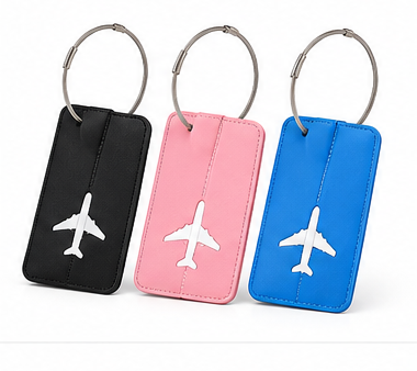 Three luggage identification tags