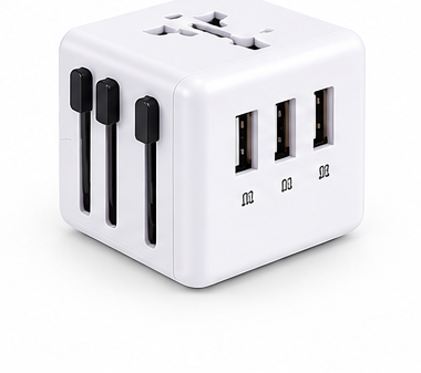 White universal travel adaptor