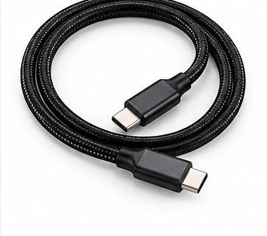 Black USB-C to USB-C charging cable
