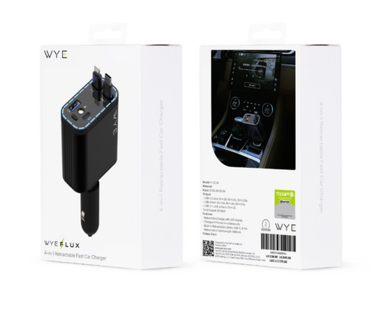 4-in-1 Retractable Fast Car Charger