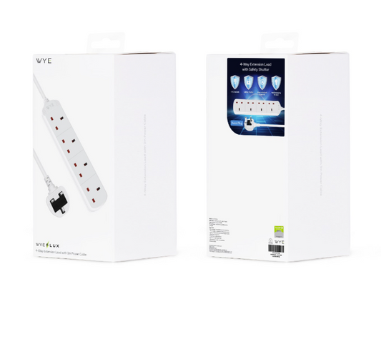 4-Way Extension Lead with 3m Power Cable