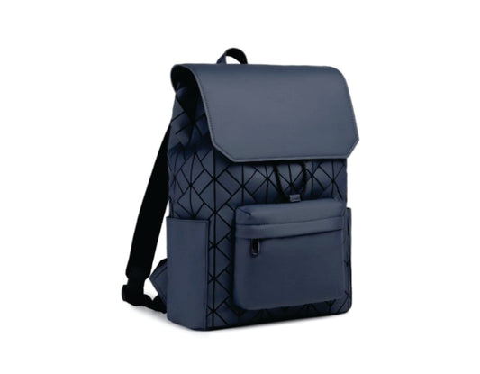 ET2417 - Kono Water-Resistant Urban Geometric Backpack With Laptop Compartment - Blue