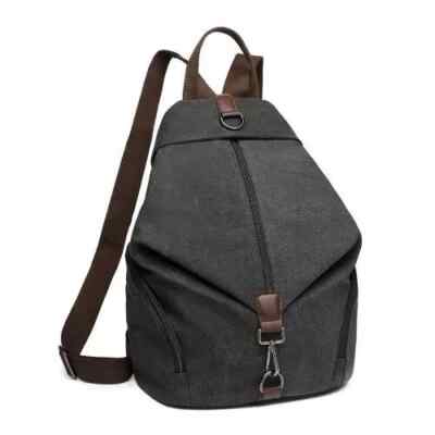Kono Fashion Anti-Theft Canvas Backpack Black